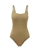 Matchesfashion.com On The Island By Marios Schwab - Gialos Low-back Swimsuit - Womens - Khaki