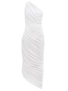 Matchesfashion.com Norma Kamali - Diana Asymmetric Gathered Jersey Dress - Womens - White