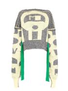 Matchesfashion.com Matty Bovan - Tie-waist Metallic Deadstock-knitted Sweater - Womens - Silver Multi