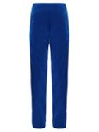 Matchesfashion.com Givenchy - Logo Print High Rise Jersey Trousers - Womens - Blue