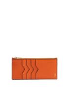 Matchesfashion.com Valextra - Vertical Grained Leather Cardholder - Mens - Orange