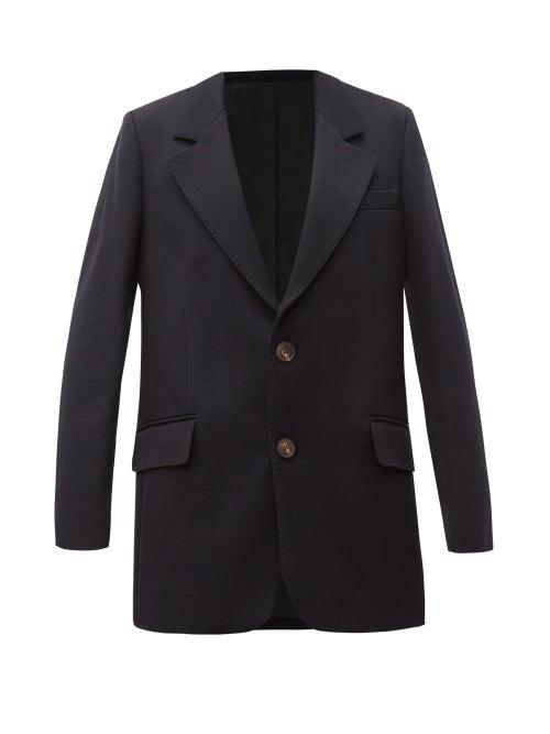 Matchesfashion.com Ami - Single Breasted Gabardine Blazer - Womens - Navy