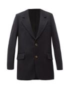 Matchesfashion.com Ami - Single Breasted Gabardine Blazer - Womens - Navy