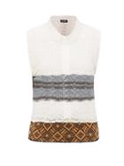 Matchesfashion.com Raf Simons - Lace-knitted Banded-hem Wool Sleeveless Sweater - Womens - Beige