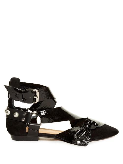 Isabel Marant Lindon Point-toe Leather And Suede Flats