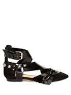 Isabel Marant Lindon Point-toe Leather And Suede Flats