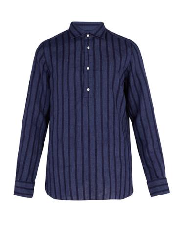 Finamore Miami Collarless Linen Shirt