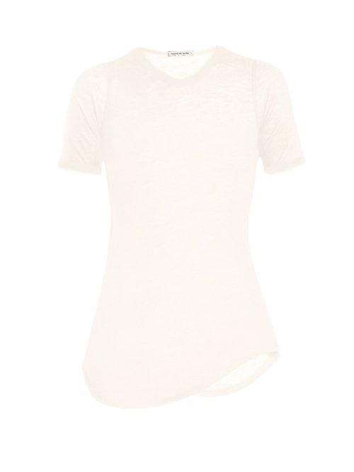 Matchesfashion.com Frances De Lourdes - Hardy Round Neck Cashmere And Silk Blend T Shirt - Womens - Ivory