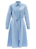 Stella Mccartney - Mia Cotton-poplin Midi Shirt Dress - Womens - Blue