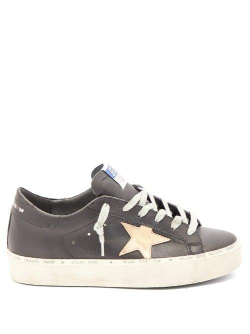 Matchesfashion.com Golden Goose - Hi Star Low Top Leather Trainers - Womens - Black Gold