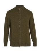 Matchesfashion.com Inis Mein - Donegal Zip Through Wool Blend Sweater - Mens - Green