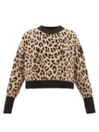 Matchesfashion.com Moncler - Leopard Jacquard Wool Blend Sweater - Womens - Animal