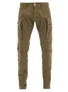 Matchesfashion.com Dsquared2 - Distressed Cotton-blend Slim Cargo Trousers - Mens - Green