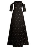 Matchesfashion.com Erdem - Cecelia Strapless Duchess Satin Gown - Womens - Black Multi