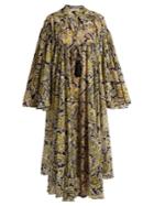 Etro Paisley-print Tasseled Silk-crepe Dress