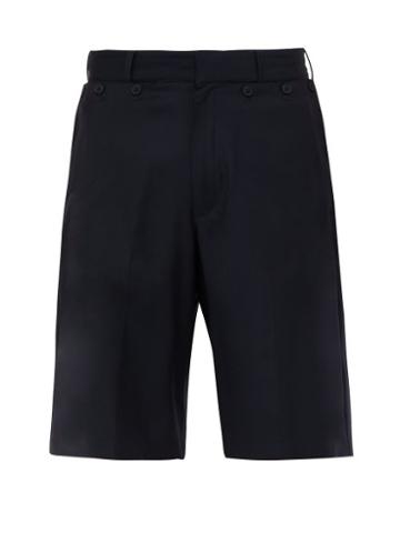 Matchesfashion.com Jacquemus - Le Marin Foldable Pocket Wool Shorts - Mens - Navy