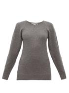 Matchesfashion.com Stella Mccartney - Side Zip Wool Sweater - Womens - Dark Grey