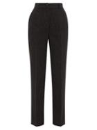 Matchesfashion.com Dolce & Gabbana - High-rise Floral-jacquard Tailored Trousers - Womens - Black