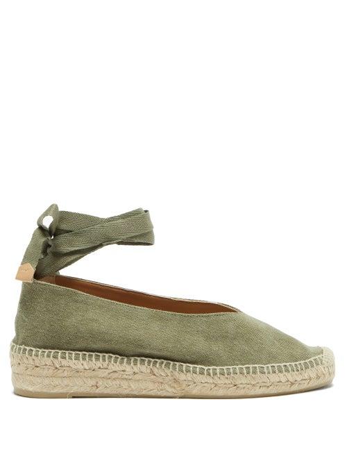 Matchesfashion.com Castaer - Gea Canvas & Jute Espadrilles - Womens - Khaki