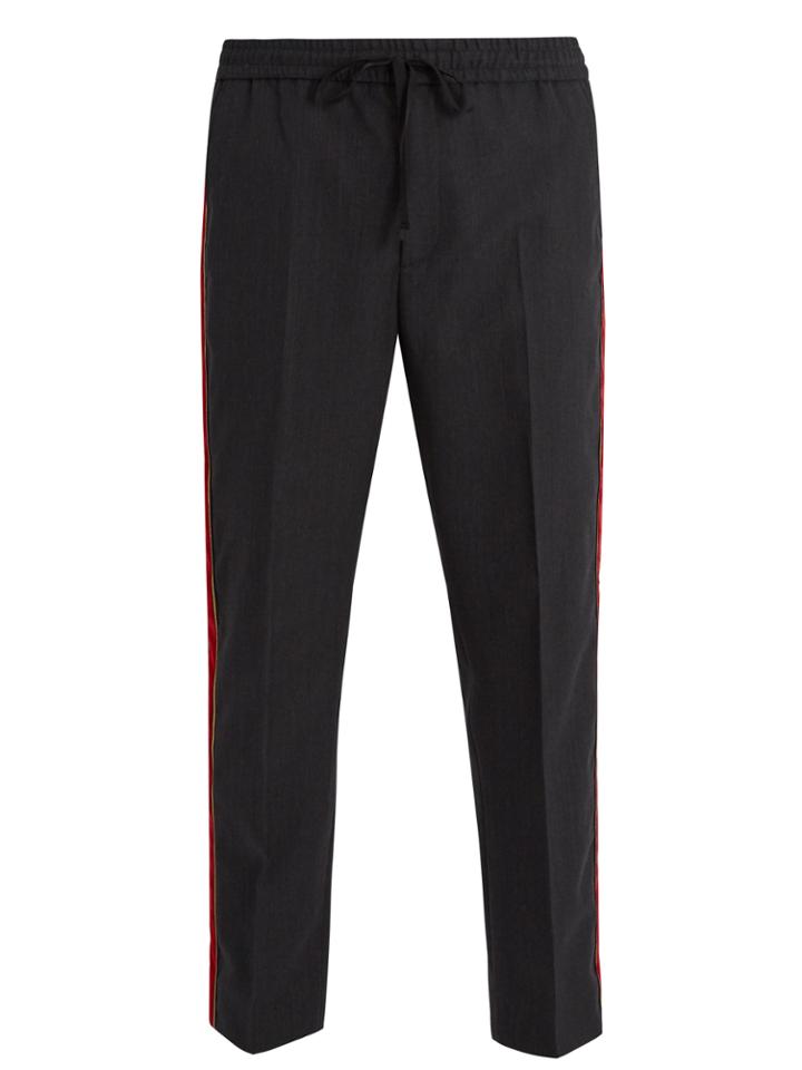 Gucci Velvet Side-stripe Cotton Trousers