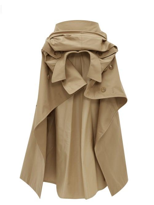Matchesfashion.com Junya Watanabe - Deconstructed Cotton-blend Gabardine Skirt - Womens - Beige