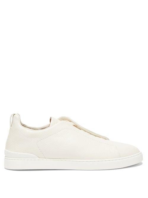 Ermenegildo Zegna - Triple Stitch Suede Trainers - Mens - Beige