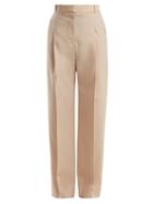 Matchesfashion.com Stella Mccartney - Lindsey Wool Blend Trousers - Womens - Light Pink