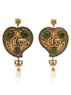 Gucci Feline Gg-heart Drop Earrings