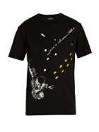 Matchesfashion.com Raf Simons - Astronaut Print Cotton T Shirt - Mens - Black