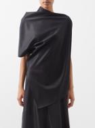 The Row - Kasper Draped Silk-blend Satin Top - Womens - Black