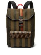Matchesfashion.com Fendi - Ff Striped Canvas Backpack - Mens - Brown Multi