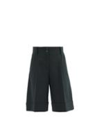 Matchesfashion.com See By Chlo - Tailored Turn-up Cotton-blend Shorts - Womens - Dark Green