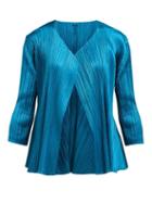 Matchesfashion.com Pleats Please Issey Miyake - Technical Pleat Flared Jacket - Womens - Mid Blue