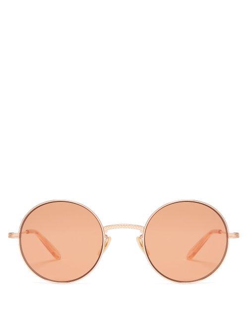Matchesfashion.com Garrett Leight - Seville 48 Round Frame Sunglasses - Womens - Rose Gold