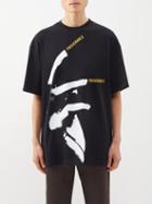 Raf Simons - Provenance-print Cotton-jersey T-shirt - Mens - Black Multi