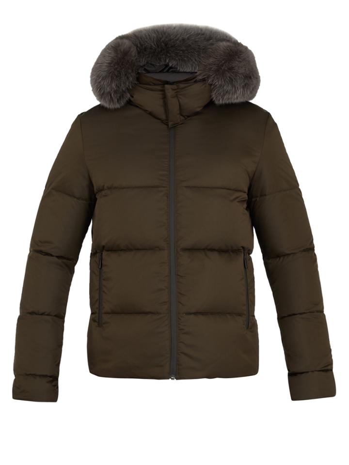 Fendi Reversible Fur-trimmed Quilted-down Coat