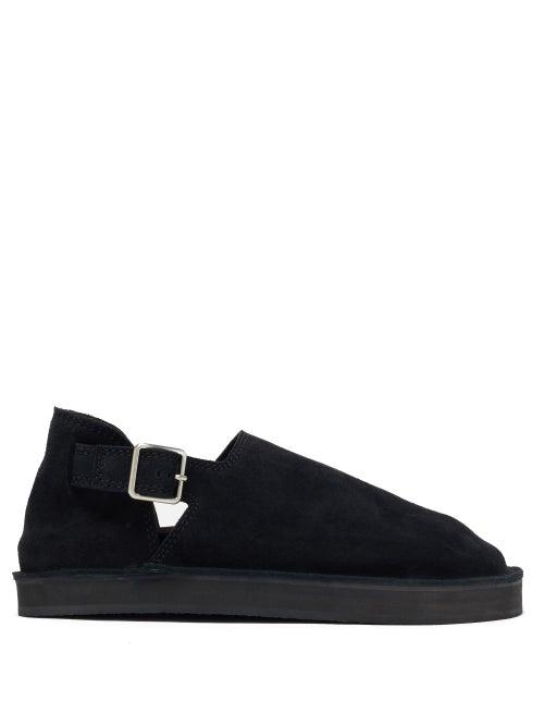 Matchesfashion.com Jil Sander - Buckled Suede Slip-on Shoes - Mens - Black