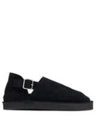 Matchesfashion.com Jil Sander - Buckled Suede Slip-on Shoes - Mens - Black