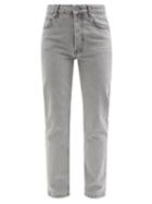 Ladies Rtw Raey - Track Organic-cotton High-rise Straight-leg Jeans - Womens - Light Grey