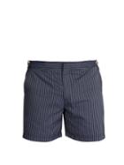 Matchesfashion.com Orlebar Brown - Bulldog X Striped Swim Shorts - Mens - Navy Multi