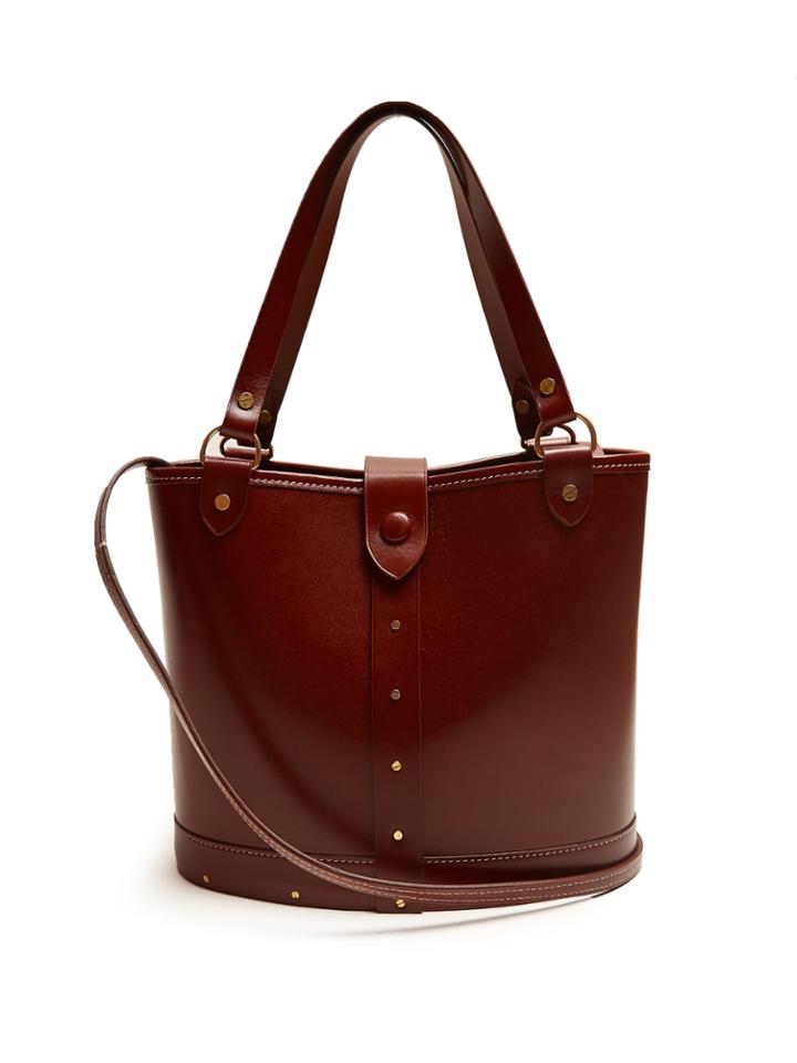 The Row Bucket Contrast-stitch Leather Bag