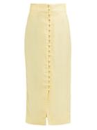 Matchesfashion.com Cult Gaia - Hera Button Front Midi Skirt - Womens - Light Yellow