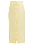 Matchesfashion.com Cult Gaia - Hera Button Front Midi Skirt - Womens - Light Yellow