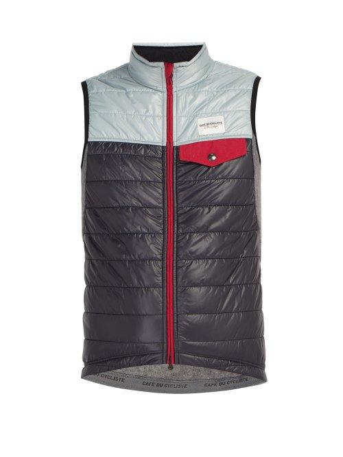 Matchesfashion.com Caf Du Cycliste - Albertine Padded Cycling Gilet - Mens - Black Multi
