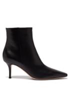 Matchesfashion.com Gianvito Rossi - Square-point 70 Leather Ankle Boots - Womens - Black