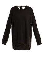 Ann Demeulemeester Contrast-panel Cotton And Silk Top