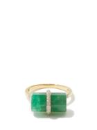 Matchesfashion.com Jade Jagger - Diamond, Emerald & 18kt Gold Ring - Womens - Green Gold