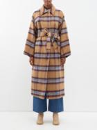 Stand Studio - Aubrie Checked Belted Coat - Womens - Brown Multi