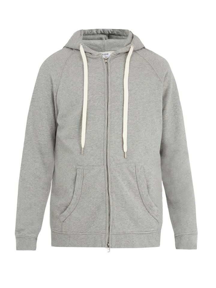 Frame Zip-through Hooded Cotton Sweatshirt