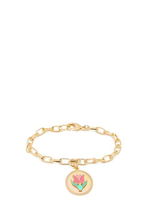 Matchesfashion.com Wilhelmina Garcia - Tulip 18kt Gold-vermeil Charm Bracelet - Womens - Gold Multi